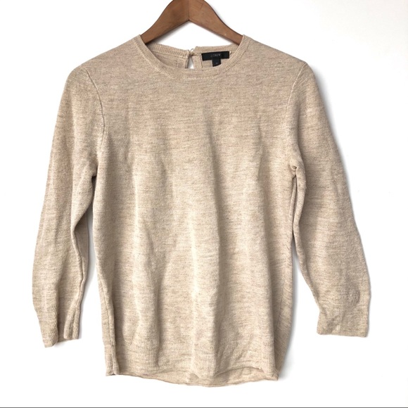 J. Crew Tops - J. Crew Linen Blend Scoop Neck Sweater